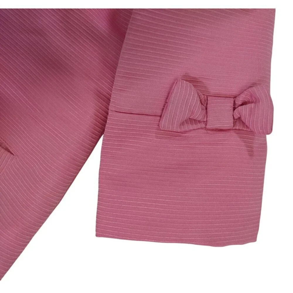 Tommy Bahama Girls Pink Bow-Accent Long Coat Jacket Size 8 Floral Lining, NWT.